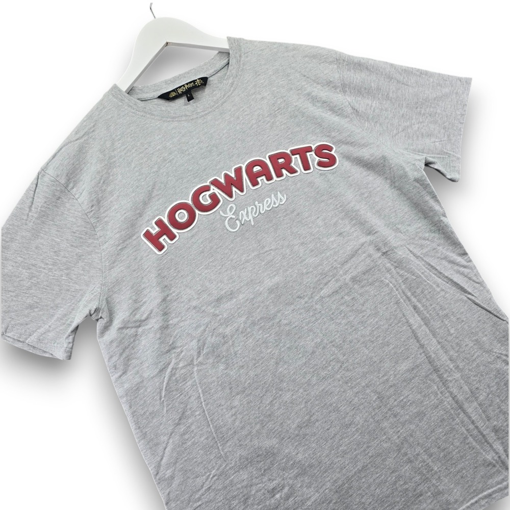 Harry Potter Hogwarts Express T Shirt Mens Large Gray Cotton Graphic Tee Train